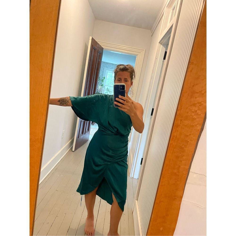 NWT Cupshe green off shoulder dress S